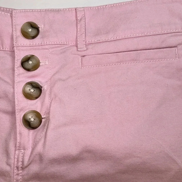 Loft Shorts Womens Loft Shorts Womens Pink Denim Exposed Button Fly Stretch - Picture 2 of 6
